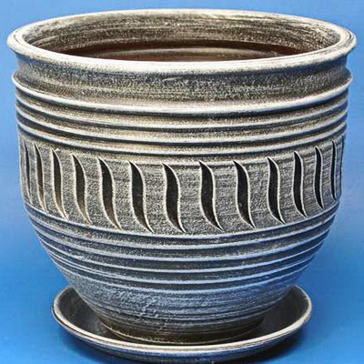 Горшок керамический Ника Веревка, 4л; 12л (серый)