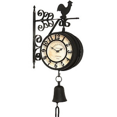 Садовые часы двусторонние с колокольчиком (круглые)