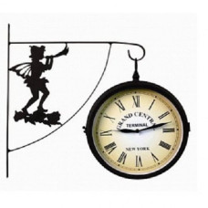 Уличные часы для дачи двухсторонние "Эльф"; на кронштейне