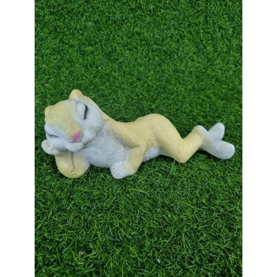 Заяц лежачий маленький Фигурка садовая 