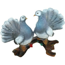 Садовая фигурка Голуби пара на ветке (серые) 