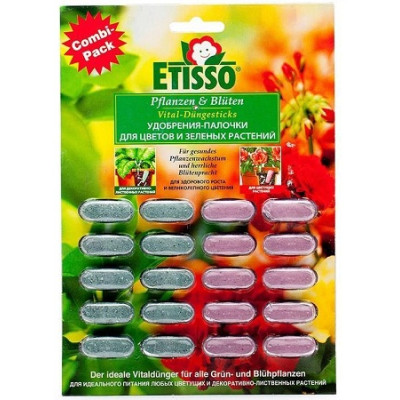 Удобрения-палочки для цветов и зеленых растений Etisso (2х10 шт)