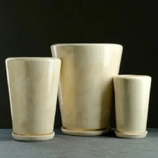 Горшок керамический Конус белый