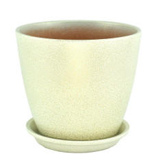 Горшок керамический Бутон глянец металлик (бел/зол)  