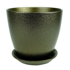 Горшок Бутон ГЛЯНЕЦ металлик с поддоном
