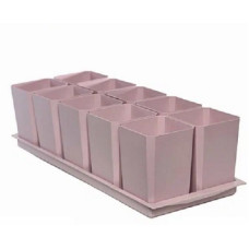 Набор для рассады Пеликан розовая дымка 10 горшков на поддоне 750 мл  