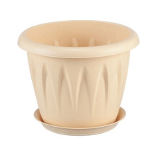 Кашпо Алиция в поддоном 1 л Белая глина