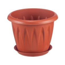 Кашпо Алиция 2л с поддоном терракотовый