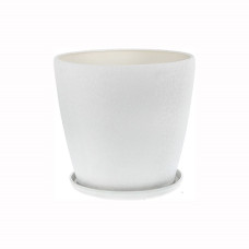 Горшок керамический бутон Винил белый
