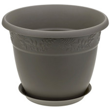 Кашпо Рябина с поддоном Серый