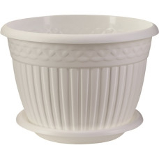 КШ-1174 Кашпо Византия с поддоном Белый d35,5 h24,5см 15л