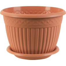 КШ-1174 Кашпо Византия с поддоном Карамель d35,5 h24,5см 15л