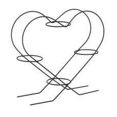 Подставка для цветов "Сердце" на 4 горшка