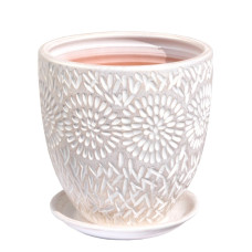 Горшок керамический Бутон Астра бело-жемчужный, 4 л