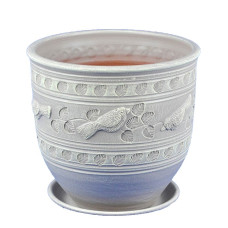 Горшок керамический Птицы белый (4.5 л)