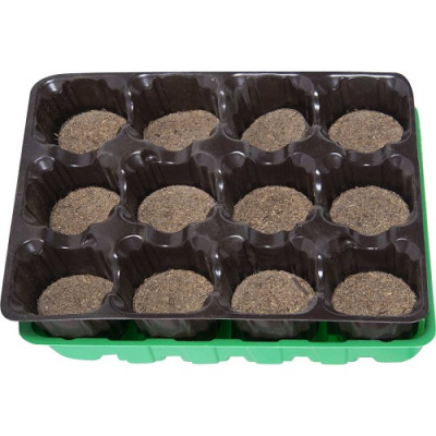 Комплект для выращивания рассады с торфяными таблетками (12 таблеток d-41mm+касета+лоток)