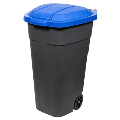 Бак для мусора 65 л на колёсах (черно-синий) 