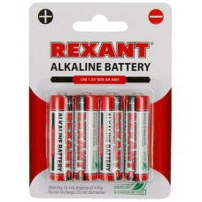 Батарейка алкалиновая AA/LR6 пальчиковая 1,5В блистер 4 шт. REXANT