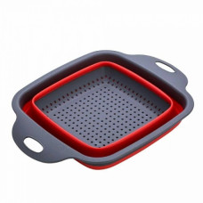 Дуршлаг силиконовый складной крадратный 20см LS-46