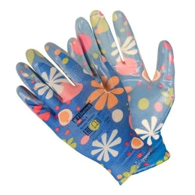 Перчатки для садовых работ, полиэстер, полиуретановое покрытие, микс цветов Fiberon 8(M)