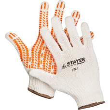 STAYER TRACK, размер L-XL, перчатки с увеличенной площадью ПВХ-гель покрытия "протектор", х/б 10 кл