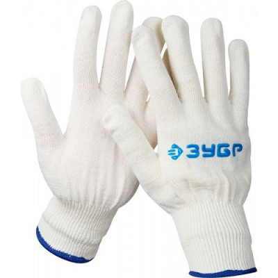 ЗУБР КОМФОРТ, размер L-XL, перчатки трикотажные тонкие, без покрытия, 11450-XL