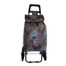 Сумка-тележка складная 6-колесная Гобелен микс