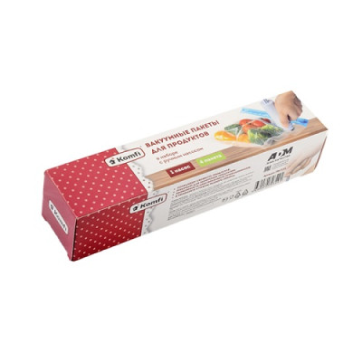 Вакуумная упаковка для продуктов питания + ручной насос,(4+1), Komfi