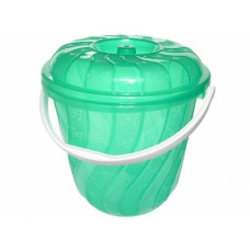 Ведро пластик 10,0л.Бр. с крышкой,спираль арт.1.34