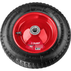 Пневматическое колесо ЗУБР КП-2, 3.25" х 360 мм, для тачек стальной диск, подшипник - 25,4 мм