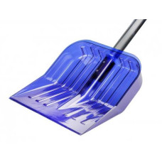 Лопата для снега из поликарбоната (с алюминиевым черенком)(430х420)(синяя)