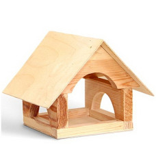 Кормушка для птиц Теремок деревянная (некрашеная)