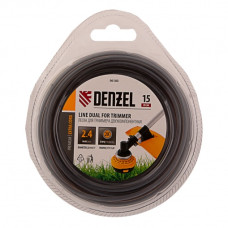 Леска Denzel двухкомпонентная  для триммера круглая 2,4ммх15м
