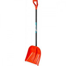 СИБИН ЛПА-410 лопата снеговая, пластиковая с алюминиевой планкой, эргономичный алюминиевый черенок, V-ручка, 410 мм