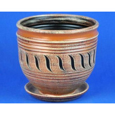 Горшок керамический Ника Веревка (коричневый)