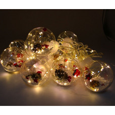 Гирлянда (Шар с Дед Морозом) 3м для использования в помещении и на улице 