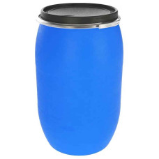 Пластиковая бочка 127 л с крышкой синяя