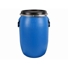 Пластиковая бочка с крышкой на обруче синяя с ручками