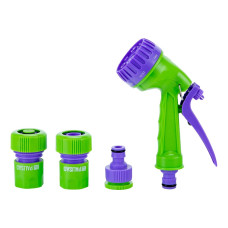 Набор для подключения шланга 3/4" (пистолет 8 режимов, адаптер, 2 соединителя) Palisad