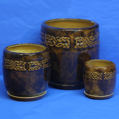 Комплект горшков керамических Престиж (коричневый)