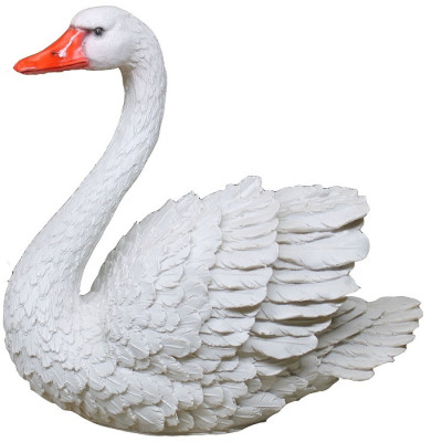 Садовая фигурка Лебедь средний Белый