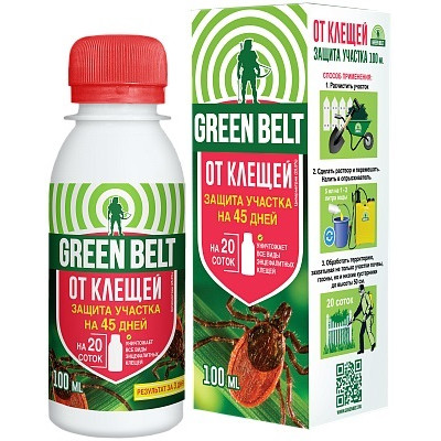 Концентрат от клещей для защиты участка, BPK (фл 100мл) GREEN BELT