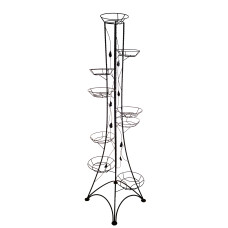 Стойка металлическая Береза на 9 горшков с листочками (витая)