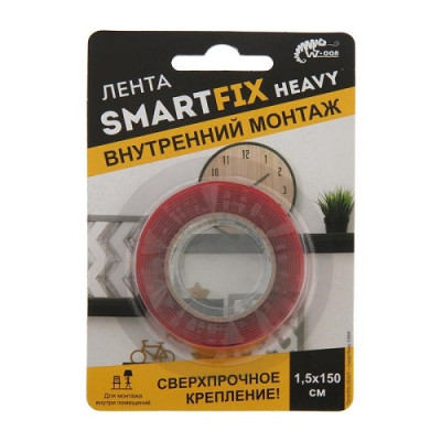 Сверхсильная монтажная лента W-con SmartFix HEAVY, 1,5 х 150см, прозрачная