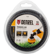 Леска для триммера двухкомпонентная зубчатый квадрат, 2.4 мм х 15 м, блитер EXTRA CORD//Denzel