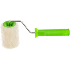 Валик с натуральным мехом, с ручкой, 100 мм, ворс 12 мм, D 48 мм, D ручки 6 мм, Россия Сибртех