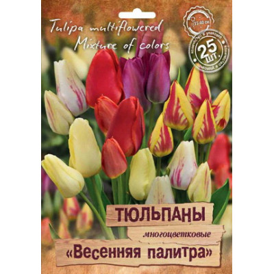 Тюльпаны многоцветковые Весенняя палитра, смесь