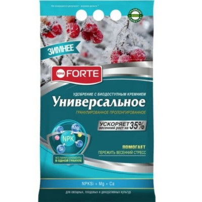 Bona Forte  Удобрение гранулированное пролонгированное Универсальное  осень-зима с биодоступным кремнием, 2,5 кг Bona Forte  Удобрение гранулированное пролонгированное Универсальное  осень-зима с биодоступным кремнием, 2,5 кг