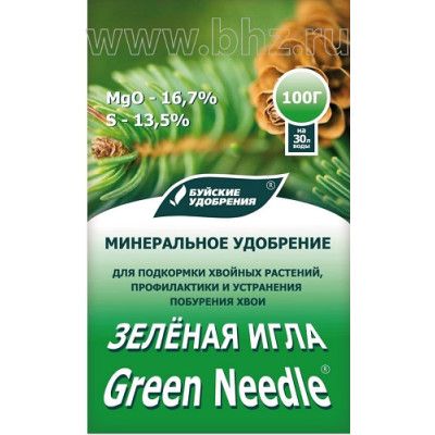 Зеленая игла 100гр водорастворимое минеральное удобрение